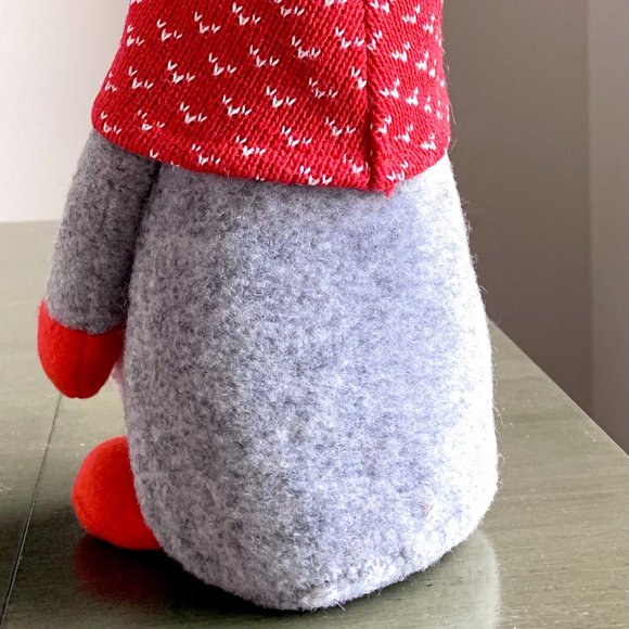 11 1/2"L Valentine's Day Plush Love Gnome Doll Holding Pink Heart Red Knit Cap - Picture 4 of 6